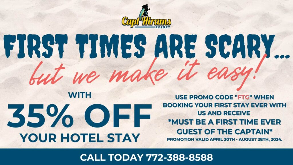 FIRST TIMES ARE SCARY - WE MAKE IT EASY WITH 35% OFF (FTG) If this is your first time staying with us, you will receive 35% off your entire stay! Must be a first-time guest. The promotion will end on August 28th, 2024