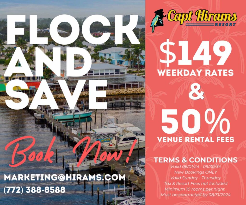 FLOCK AND SAVE PROMO: $149 weekday rates & 50% venue rental fees.