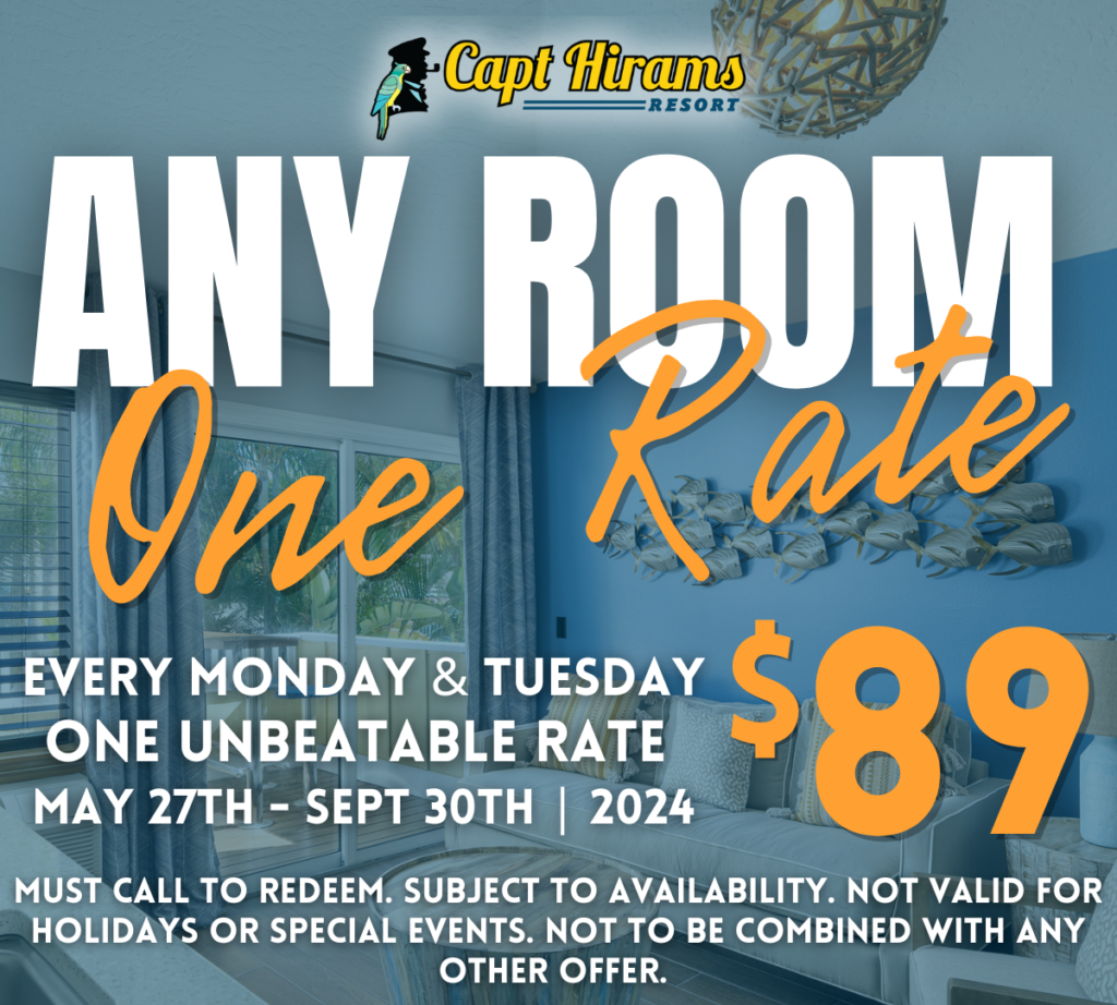 Any Room One Rate
Every Monday & Tuesday May 27th - Sept 30th 2024