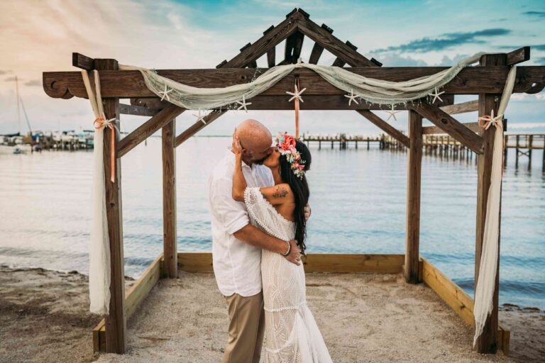 Wedding at Bimini Beach at Capt Hirams Resort