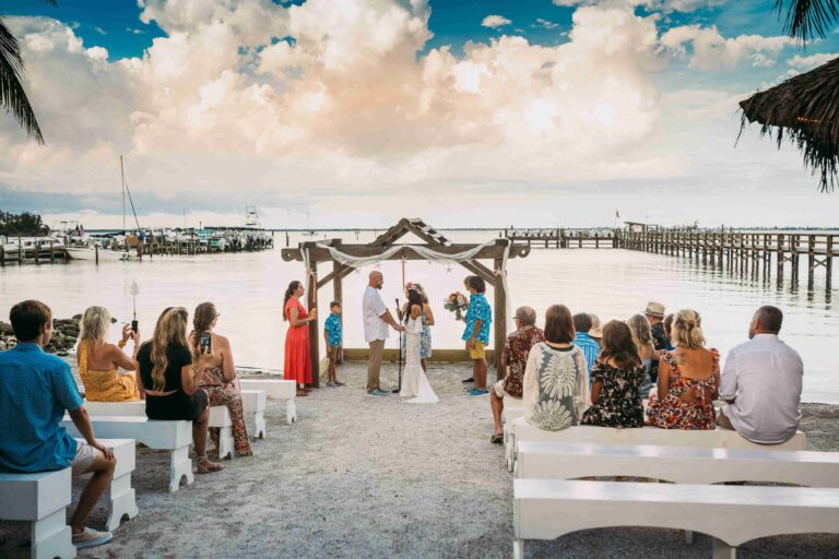 Wedding at Bimini Beach at Capt Hirams Resort