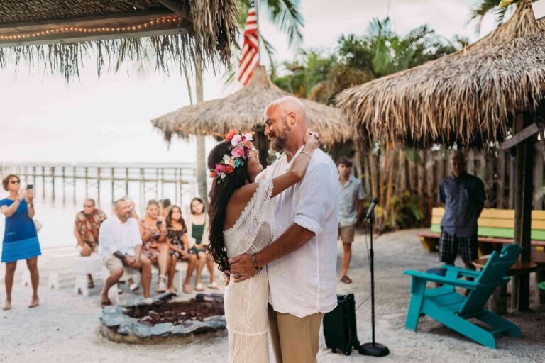 Wedding at Bimini Beach at Capt Hirams Resort