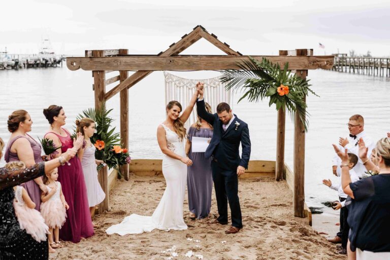 Wedding at Bimini Beach at Capt Hirams Resort