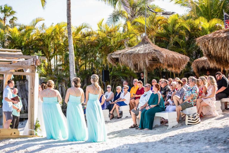 Wedding at Bimini Beach at Capt Hirams Resort