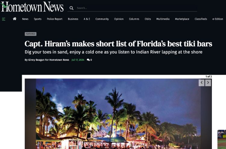 Screen Shot of Hometown News article about Capt Hirams Resort