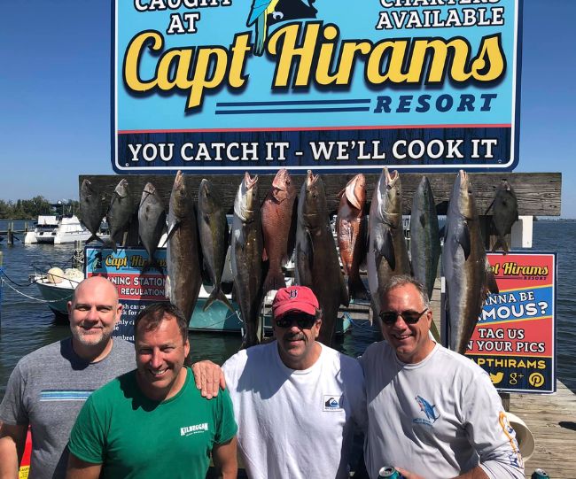 Men at bachelor party at Capt Hirams Resort