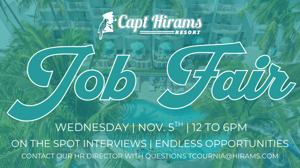 Capt Hirams Job Fair Wed. Nov. 5th 12 PM to 6 PM